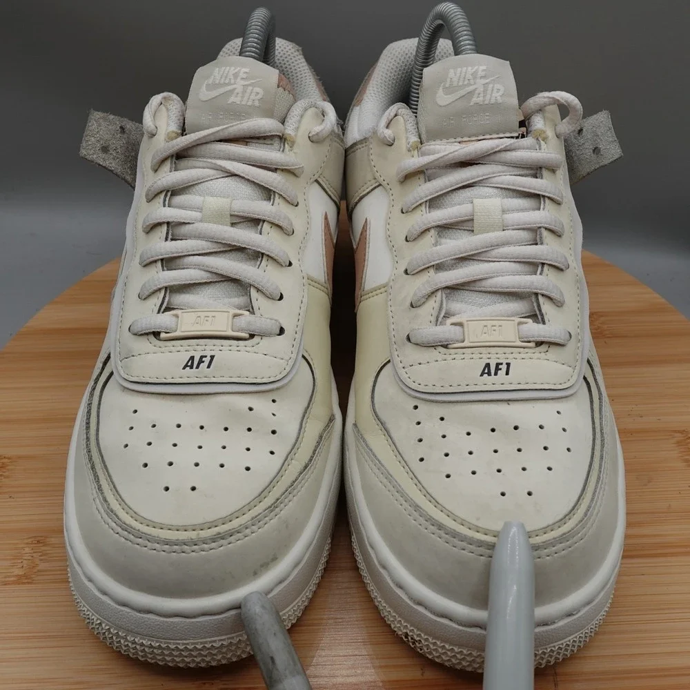Nike Womens 9 Air Force‎ 1 Shadow Sail Hemp Fossil Light Bone CI0919-116 Flaws